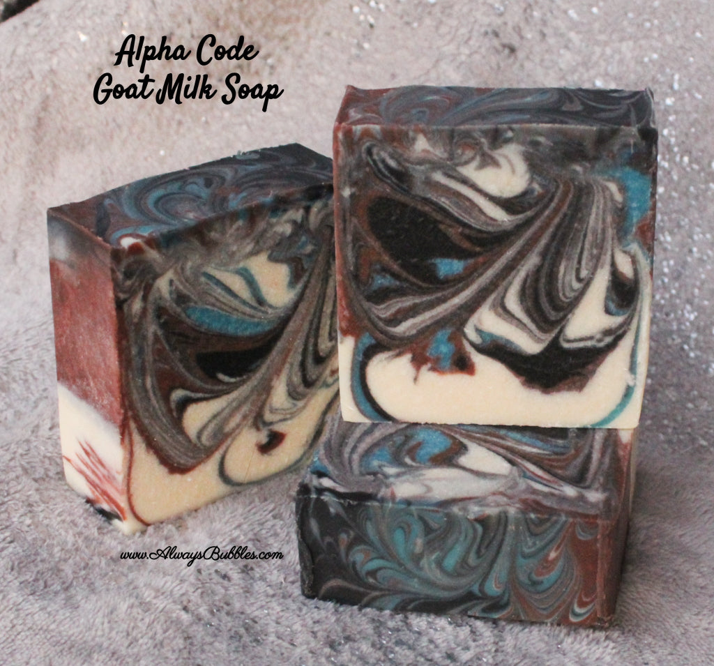 Alpha Code Goat Milk Soap by Always Bubbles – Leather, Rosewood, and Saffron with Moisturizing Goat Milk