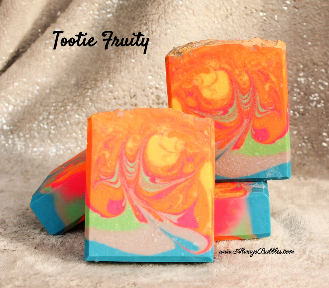 Tootie Fruity Goat Milk Soap by Always Bubbles – Sweet Fruity Scent with Moisturizing Goat Milk