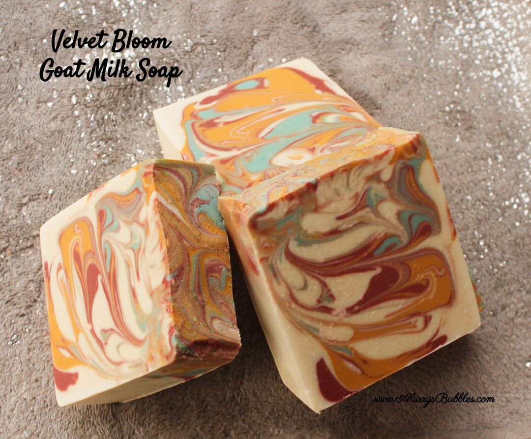 Velvet Bloom Goat Milk Soap by Always Bubbles – Peach, Jasmine, and Vanilla with Moisturizing Goat Milk