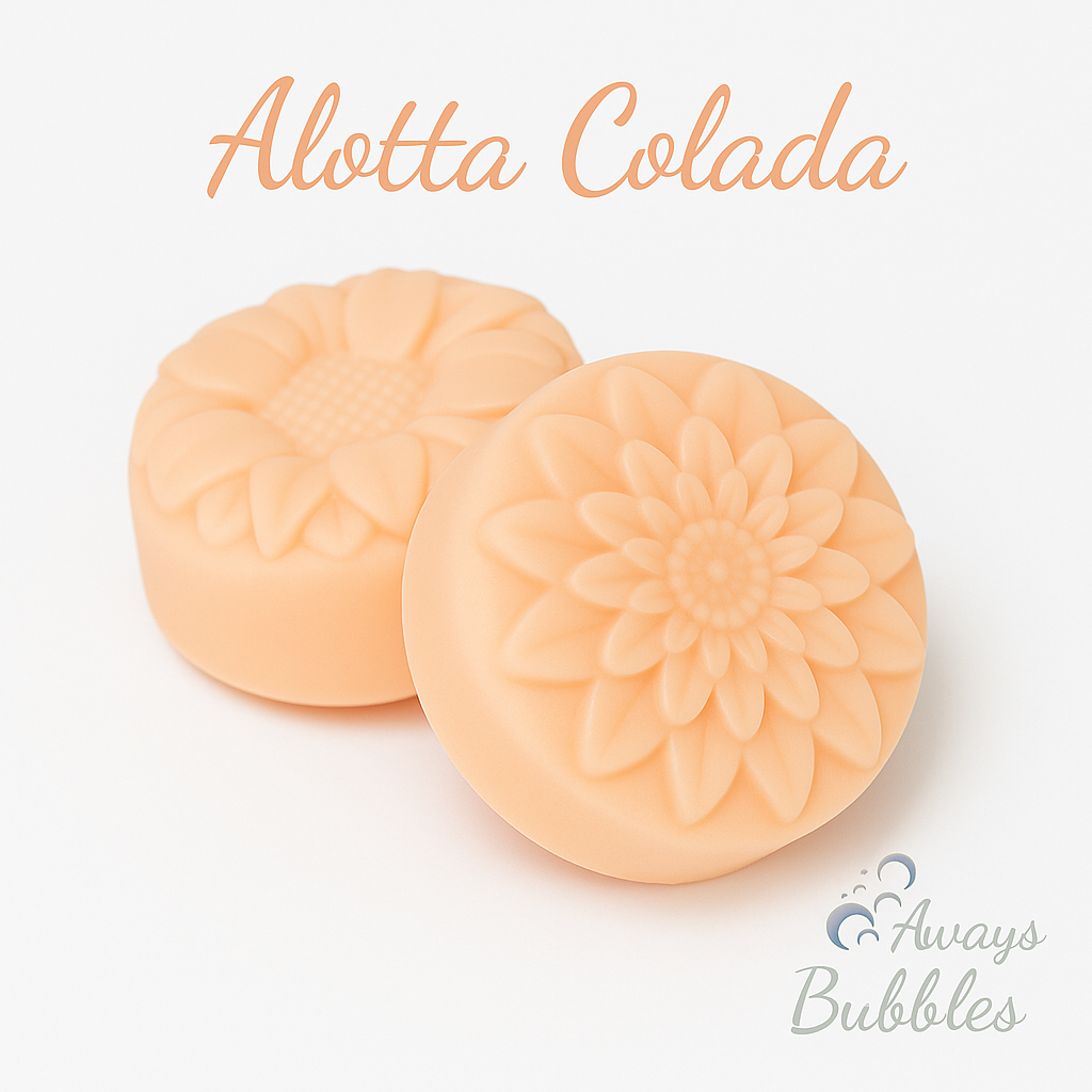 Always Bubbles Alotta Colada Shampoo Bar – tropical peach-colored floral solid shampoo with pineapple coconut scent, eco-friendly plastic-free haircare, long-lasting 4 oz bar
