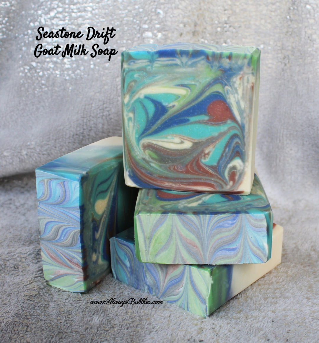Seastone Drift Goat Milk Soap by Always Bubbles – Ocean Breeze & Mineral Scent with Moisturizing Goat Milk