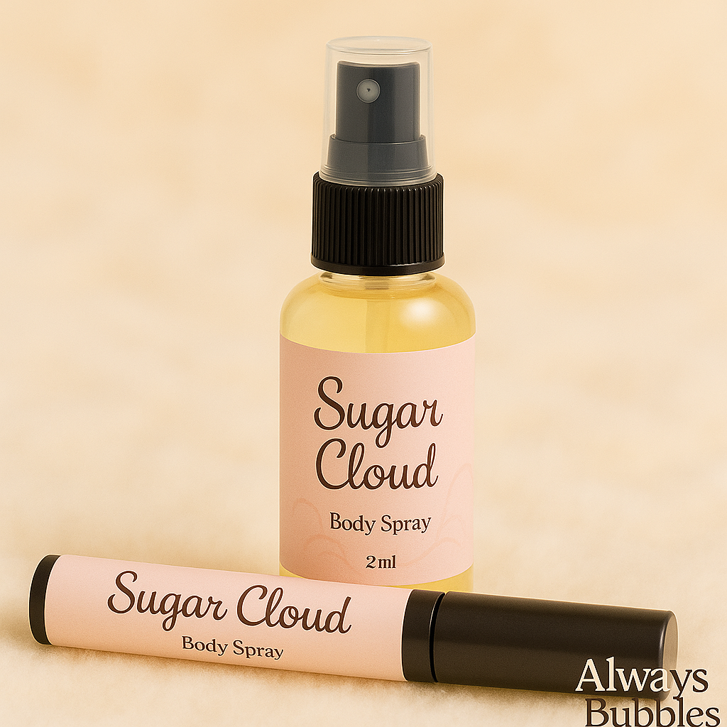 Sugar Cloud Body Spray by Always Bubbles with a soft creamy citrus-vanilla aesthetic