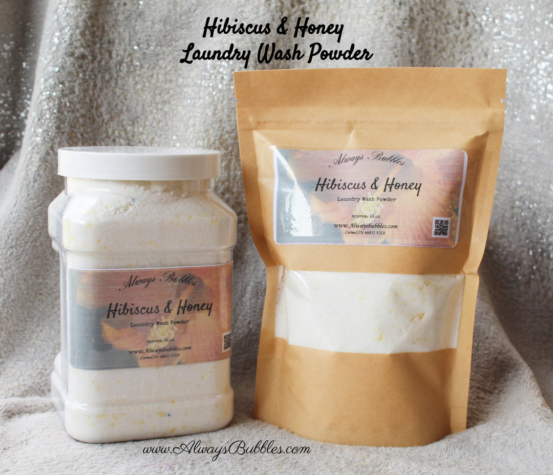 Always Bubbles Hibiscus & Honey laundry wash powder – handmade, eco-friendly laundry detergent alternative